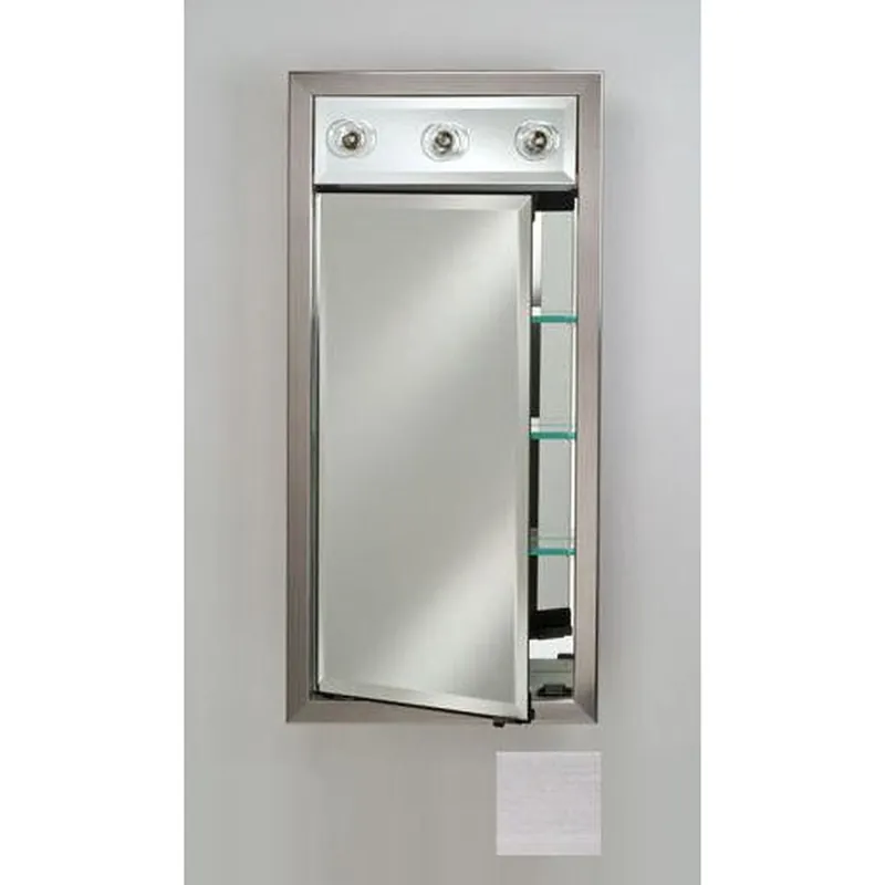 Last Chance Afina Signature 17" x 34" Soho Stainless Recessed Right Hinged Single Door Medicine Cabinet With Contemporary Lights
