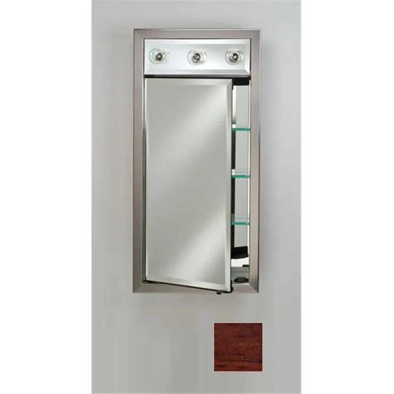 Reduced Price Afina Signature 17" x 34" Arlington Cherry Recessed Right Hinged Single Door Medicine Cabinet With Contemporary Lights