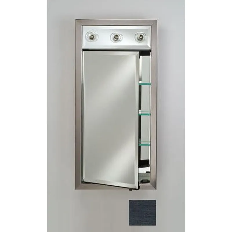 Afina Signature 17" x 30" Soho Brushed Black Recessed Left Hinged Single Door Medicine Cabinet With Contemporary Lights Hot Picks