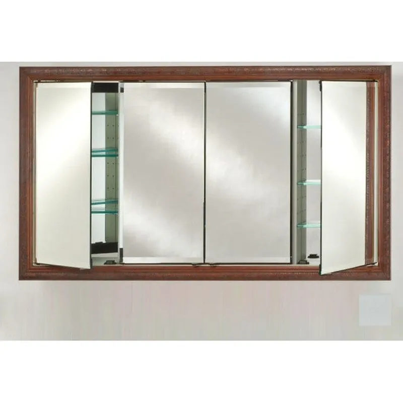 Afina Signature 63" x 36" Soho Satin White Recessed Four Door Medicine Cabinet With Beveled Edge Mirror Same Day Shipping