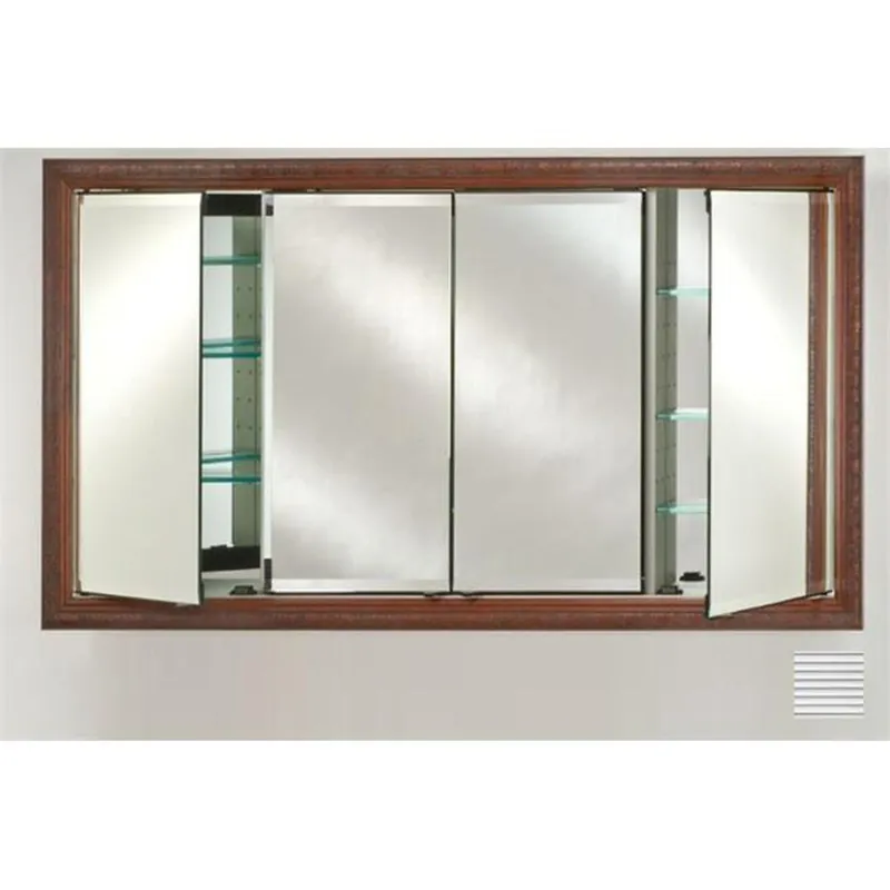 Afina Signature 63" x 36" Soho Fluted Chrome Recessed Four Door Medicine Cabinet With Beveled Edge Mirror Latest