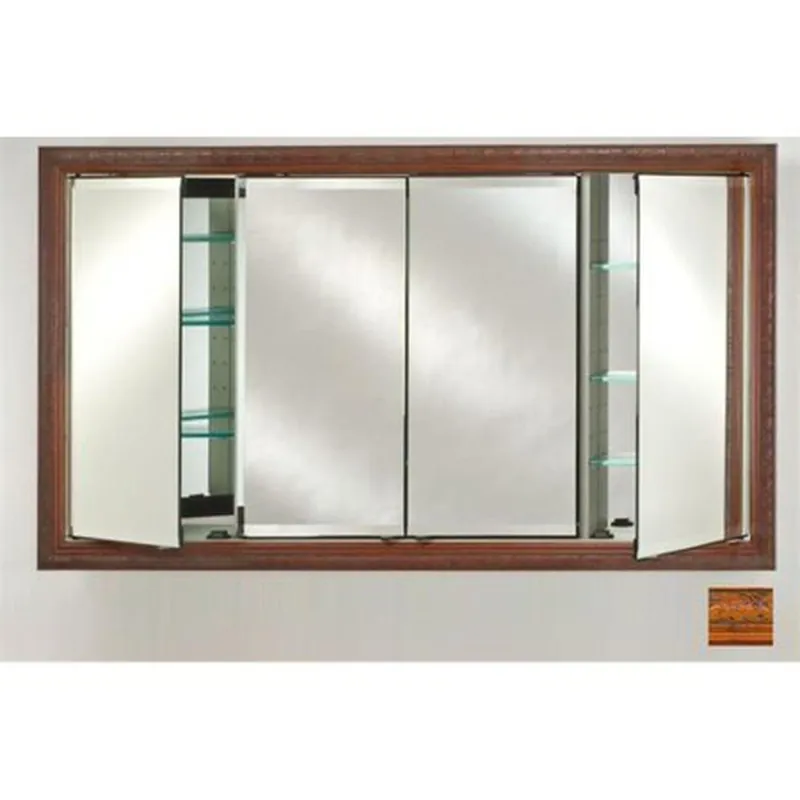 Hot Picks Afina Signature 63" x 36" Parliament Mahogany Recessed Four Door Medicine Cabinet With Beveled Edge Mirror