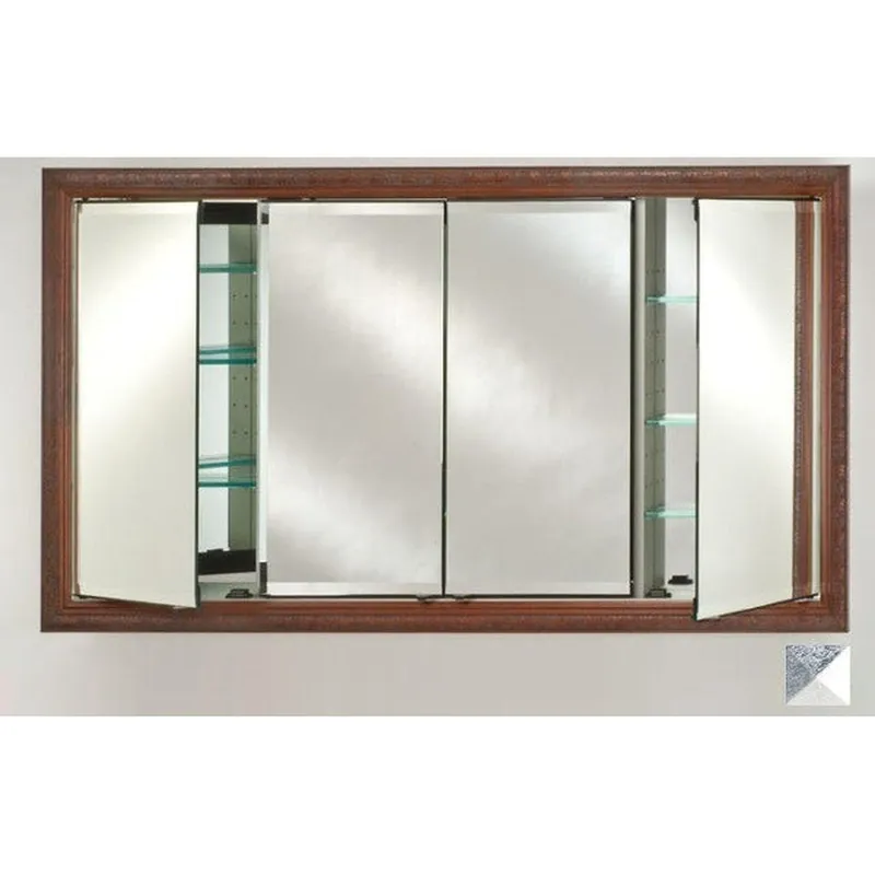 Afina Signature 63" x 36" Meridian Antique Silver with Antique Silver Caps Recessed Four Door Medicine Cabinet With Beveled Edge Mirror Limited Time