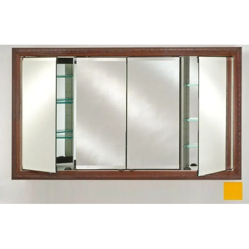 Afina Signature 63" x 36" Colorgrain Yellow Recessed Four Door Medicine Cabinet With Beveled Edge Mirror In Demand
