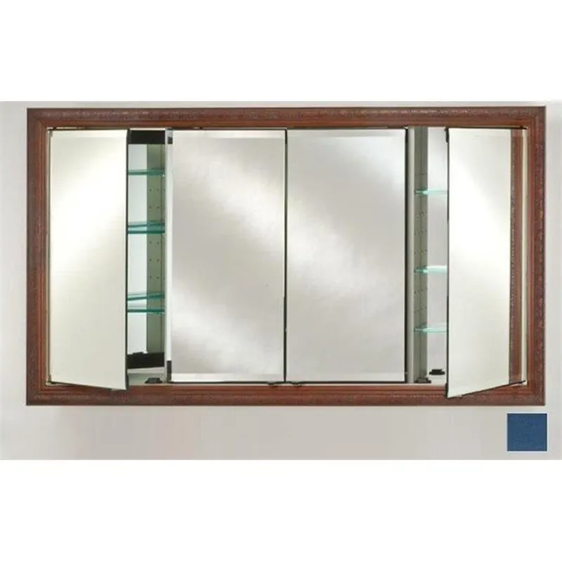 Afina Signature 63" x 36" Colorgrain Blue Recessed Four Door Medicine Cabinet With Beveled Edge Mirror Low Price