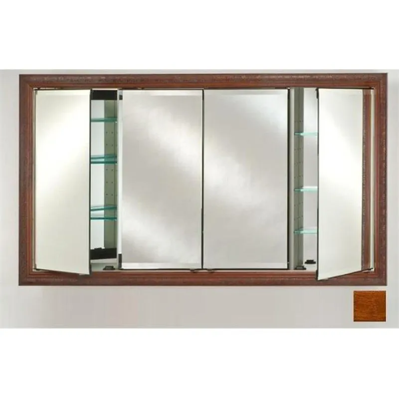 Afina Signature 63" x 36" Arlington Honey Recessed Four Door Medicine Cabinet With Beveled Edge Mirror Bulk Order