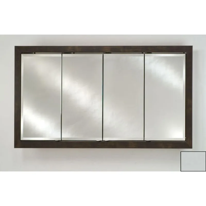 Afina Signature 58" x 30" Soho Satin White Recessed Four Door Medicine Cabinet With Beveled Edge Mirror Same Day Shipping