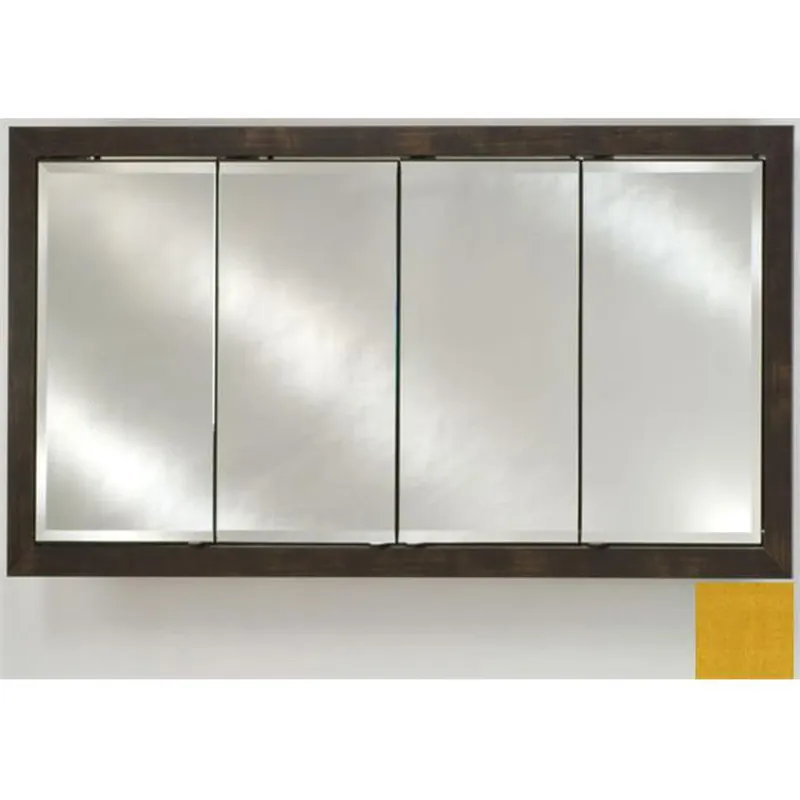 Clearance Afina Signature 58" x 30" Colorgrain Yellow Recessed Four Door Medicine Cabinet With Beveled Edge Mirror