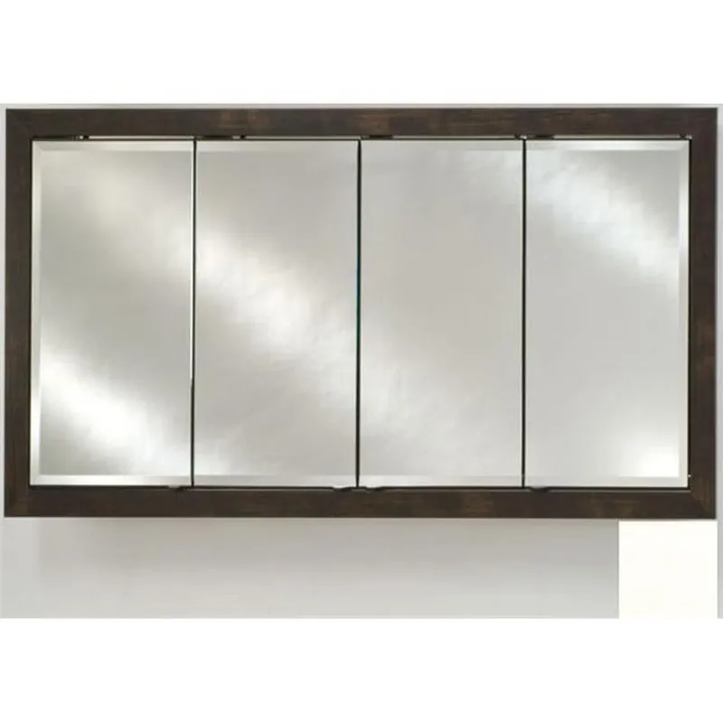 Warranty Included Afina Signature 58" x 30" Colorgrain White Recessed Four Door Medicine Cabinet With Beveled Edge Mirror