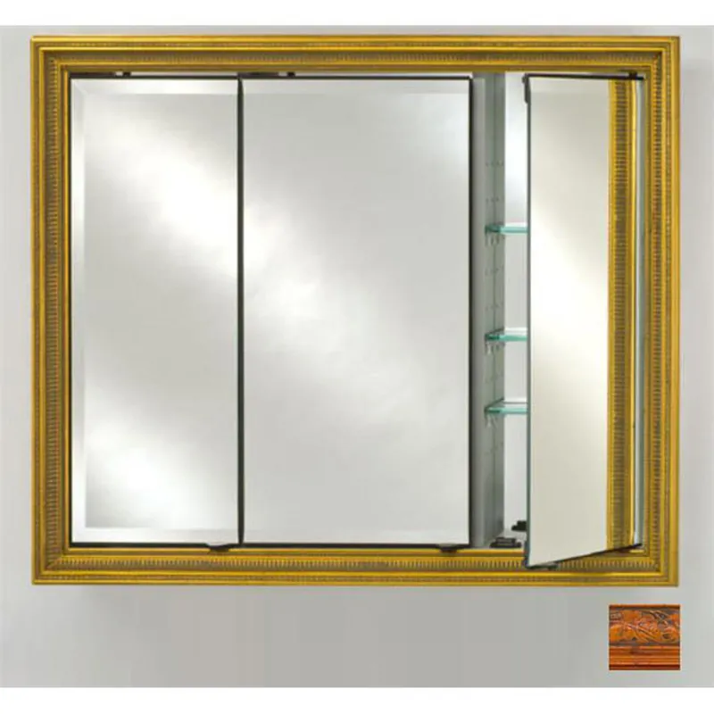 Afina Signature 47" x 36" Parliament Mahogany Recessed Triple Door Medicine Cabinet With Beveled Edge Mirror One Day Deal