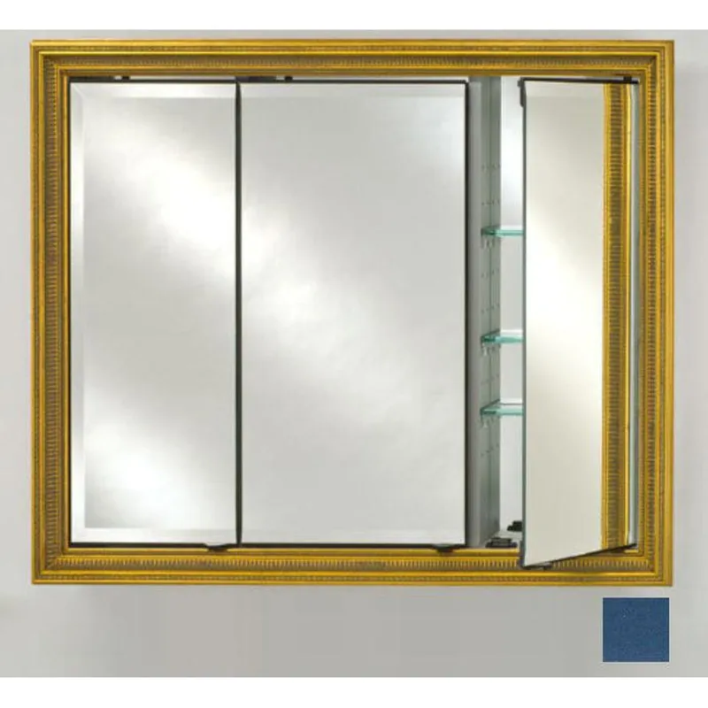 Afina Signature 47" x 36" Colorgrain Blue Recessed Triple Door Medicine Cabinet With Beveled Edge Mirror Worldwide Shipping