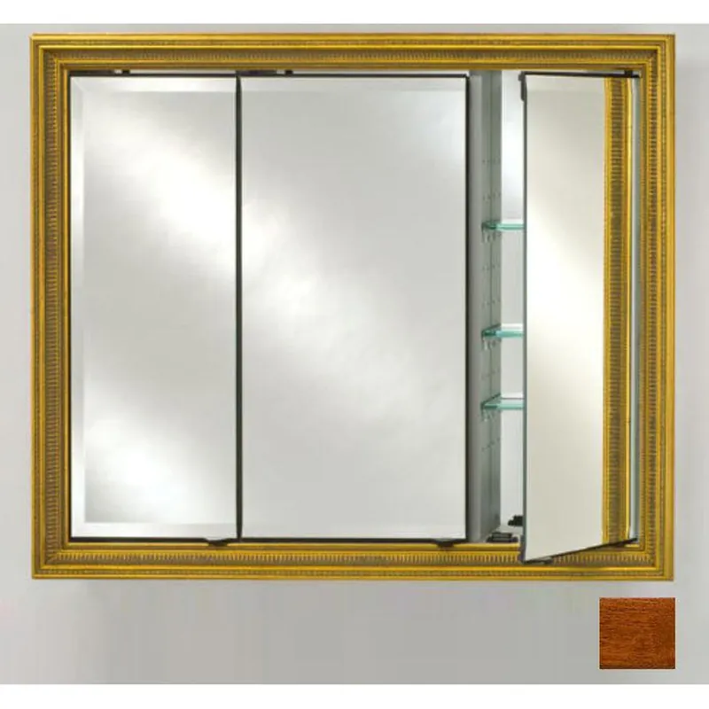 Afina Signature 47" x 36" Arlington Honey Recessed Triple Door Medicine Cabinet With Beveled Edge Mirror Express Delivery