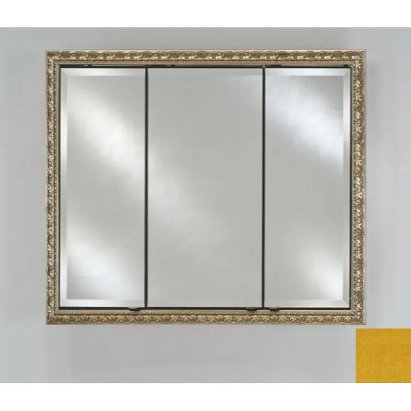 Afina Signature 44" x 30" Colorgrain Yellow Recessed Triple Door Medicine Cabinet With Beveled Edge Mirror Free Delivery