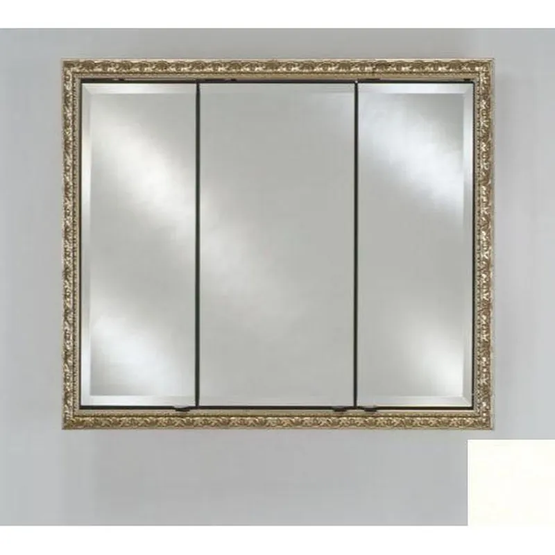 Afina Signature 44" x 30" Colorgrain White Recessed Triple Door Medicine Cabinet With Beveled Edge Mirror Cheap