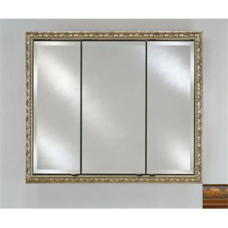Afina Signature 38" x 30" Parliament Honey Recessed Triple Door Medicine Cabinet With Beveled Edge Mirror Clearance