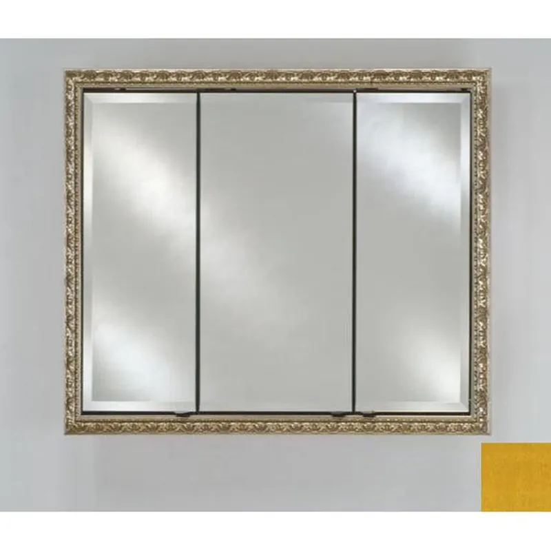 Money Back Guarantee Afina Signature 38" x 30" Colorgrain Yellow Recessed Triple Door Medicine Cabinet With Beveled Edge Mirror