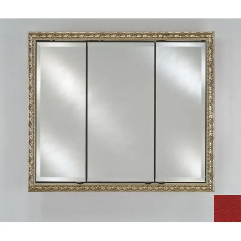 Buy Direct Afina Signature 38" x 30" Colorgrain Red Recessed Triple Door Medicine Cabinet With Beveled Edge Mirror