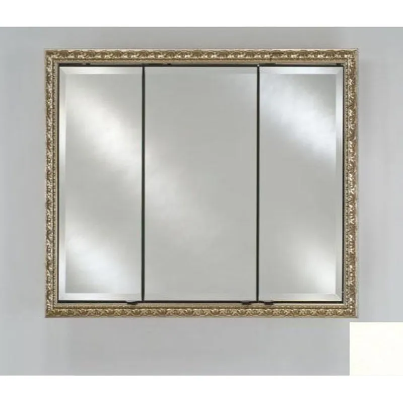 Afina Signature 34" x 30" Colorgrain White Recessed Triple Door Medicine Cabinet With Beveled Edge Mirror Deal
