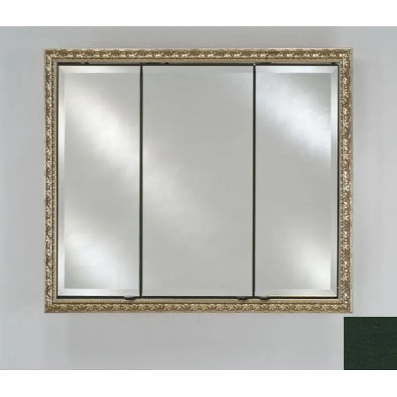 Buy Online Afina Signature 34" x 30" Colorgrain Green Recessed Triple Door Medicine Cabinet With Beveled Edge Mirror