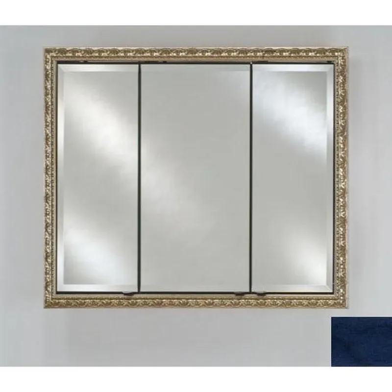 Best Seller Afina Signature 34" x 30" Colorgrain Blue Recessed Triple Door Medicine Cabinet With Beveled Edge Mirror