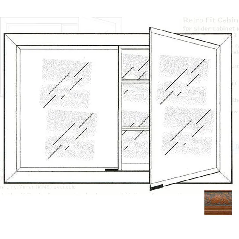 Afina Signature 33" x 23" Parliament Mahogany Recessed Retro-Fit Double Door Medicine Cabinet With Beveled Edge Mirror Time-Limited