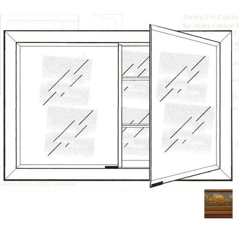 Afina Signature 33" x 23" Parliament Honey Recessed Retro-Fit Double Door Medicine Cabinet With Beveled Edge Mirror Price Drop