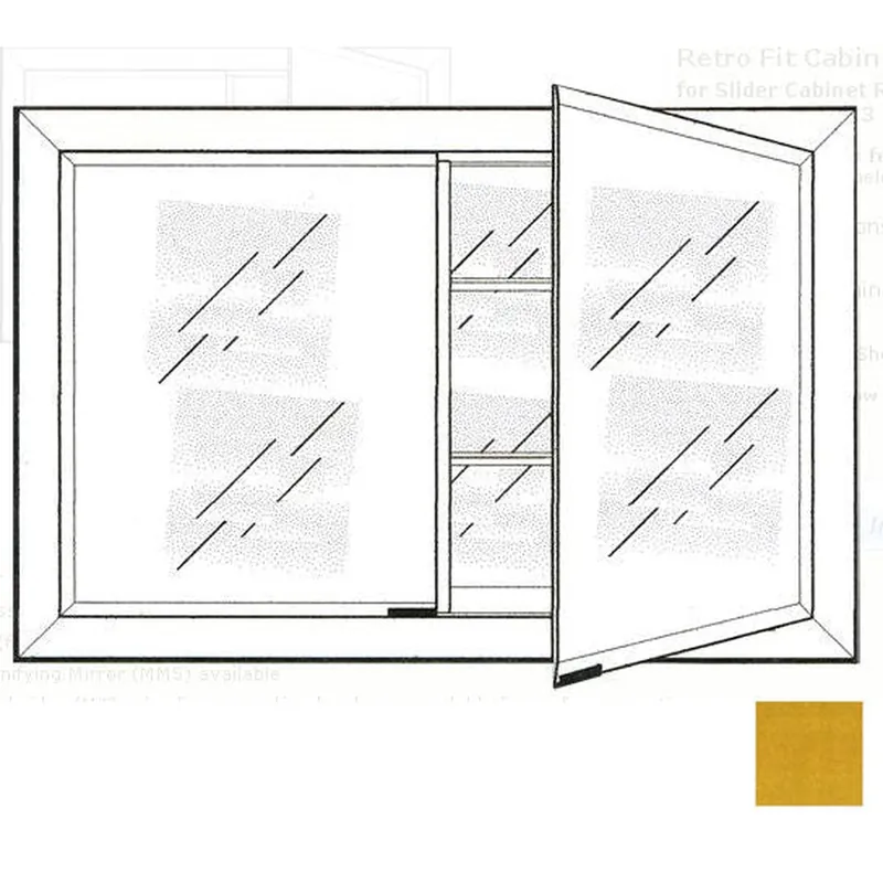 Afina Signature 33" x 23" Colorgrain Yellow Recessed Retro-Fit Double Door Medicine Cabinet With Beveled Edge Mirror Place Order
