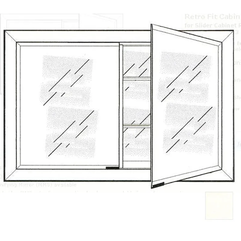 Handmade Afina Signature 33" x 23" Colorgrain White Recessed Retro-Fit Double Door Medicine Cabinet With Beveled Edge Mirror