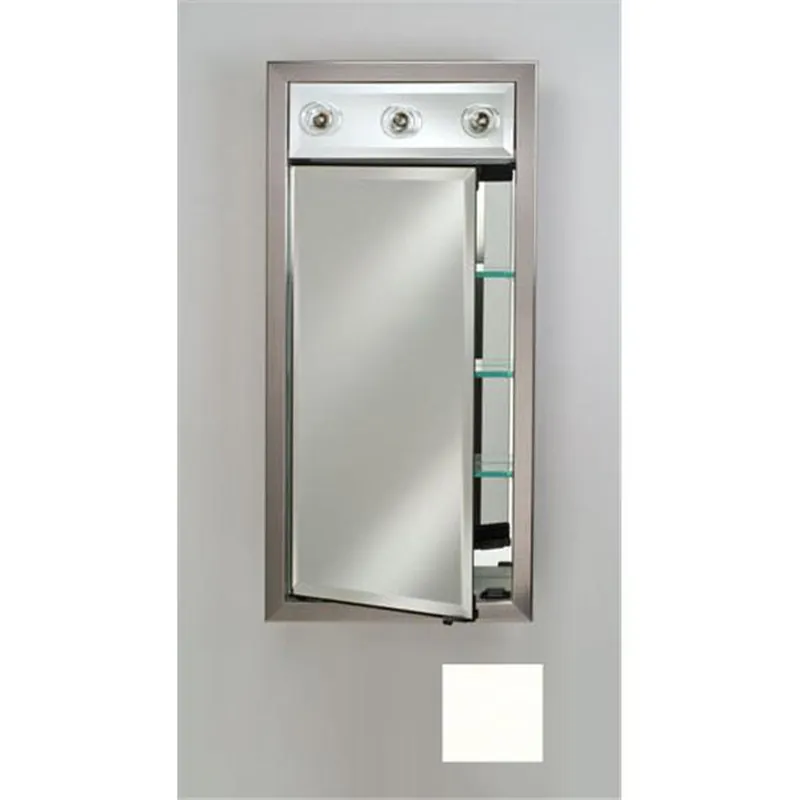Afina Signature 17" x 34" Colorgrain White Recessed Left Hinged Single Door Medicine Cabinet With Contemporary Lights Price Drop