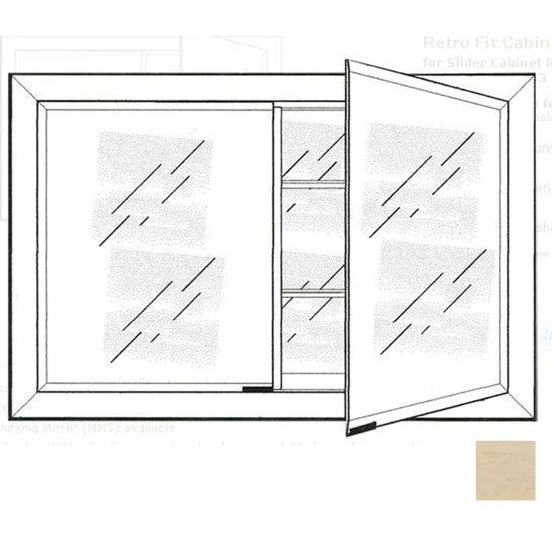 Direct From Factory Afina Signature 33" x 23" Arlington Pickled Recessed Retro-Fit Double Door Medicine Cabinet With Beveled Edge Mirror