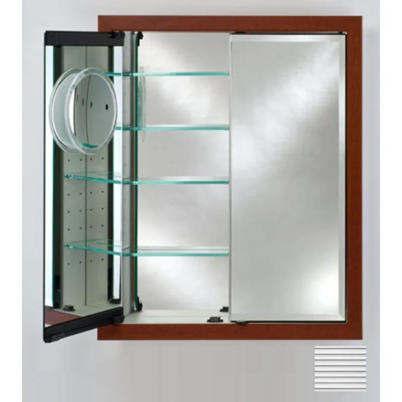 Afina Signature 31" x 36" Soho Fluted Chrome Recessed Double Door Medicine Cabinet With Beveled Edge Mirror Affordable