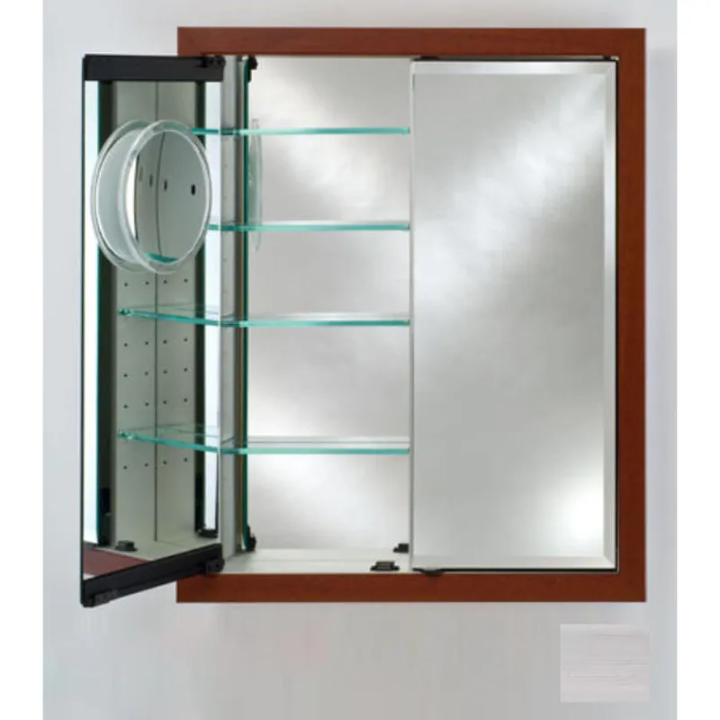 Editor’s Pick Afina Signature 31" x 36" Soho Satin White Recessed Double Door Medicine Cabinet With Beveled Edge Mirror