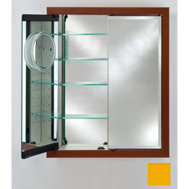 Afina Signature 31" x 36" Colorgrain Yellow Recessed Double Door Medicine Cabinet With Beveled Edge Mirror Flash Sale