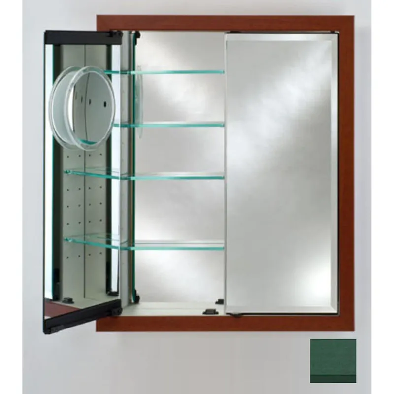 Bulk Order Afina Signature 31" x 36" Colorgrain Green Recessed Double Door Medicine Cabinet With Beveled Edge Mirror