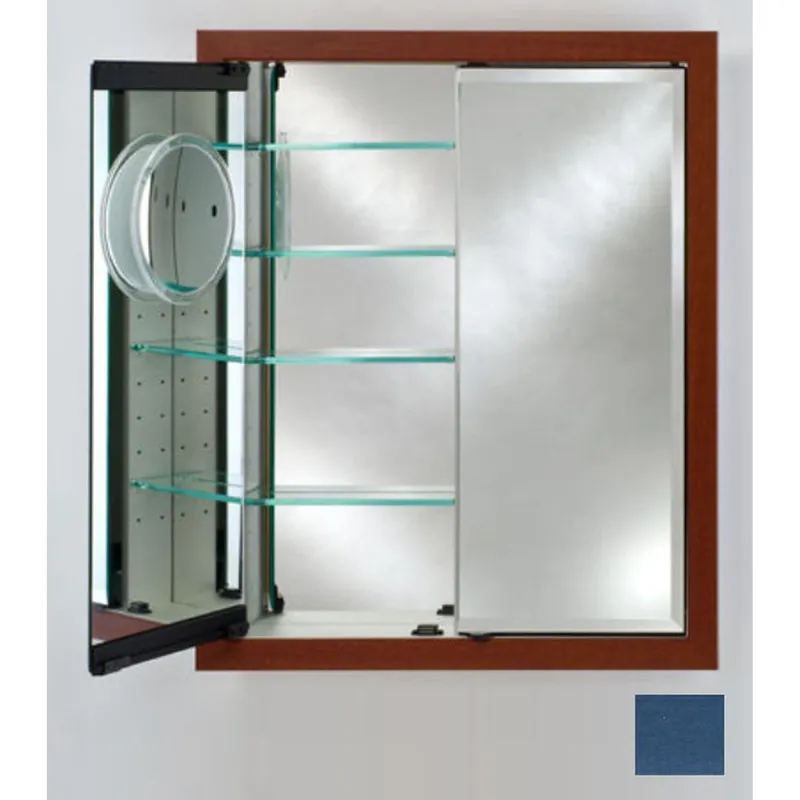 Afina Signature 31" x 36" Colorgrain Blue Recessed Double Door Medicine Cabinet With Beveled Edge Mirror Must Have