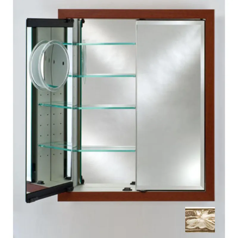 Afina Signature 31" x 36" Aristocrat Antique Silver Recessed Double Door Medicine Cabinet With Beveled Edge Mirror Editor’s Pick