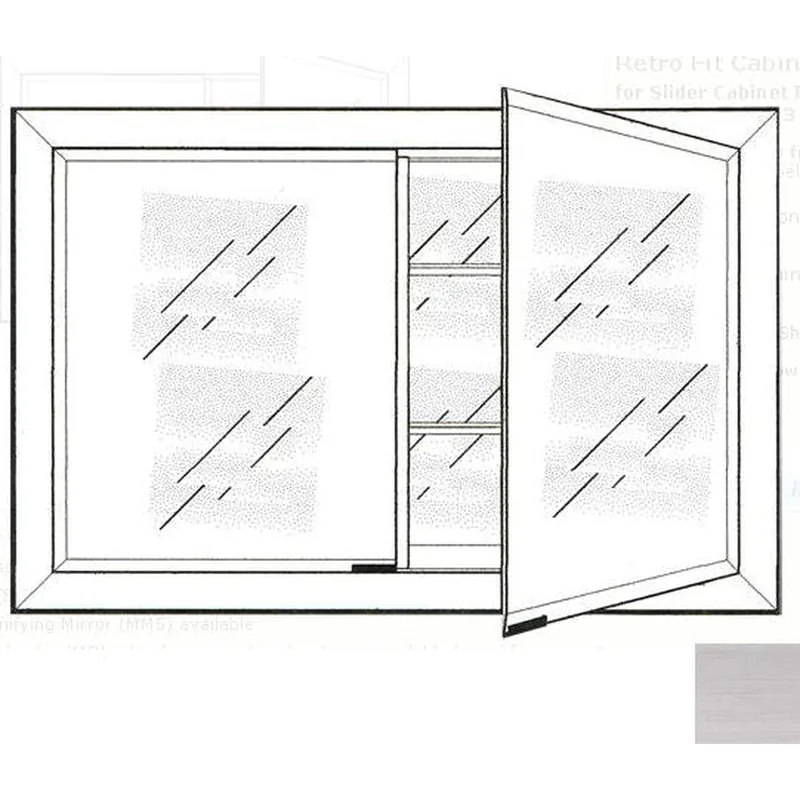 Seasonal Sale Afina Signature 27" x 21" Soho Stainless Recessed Retro-Fit Double Door Medicine Cabinet With Beveled Edge Mirror