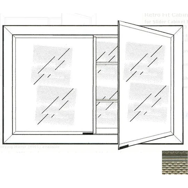 Limited Edition Afina Signature 27" x 21" Elegance Antique Silver Recessed Retro-Fit Double Door Medicine Cabinet With Beveled Edge Mirror