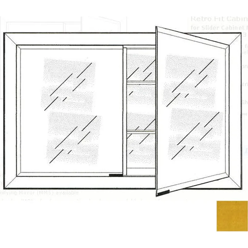 Afina Signature 27" x 21" Colorgrain Yellow Recessed Retro-Fit Double Door Medicine Cabinet With Beveled Edge Mirror Discount