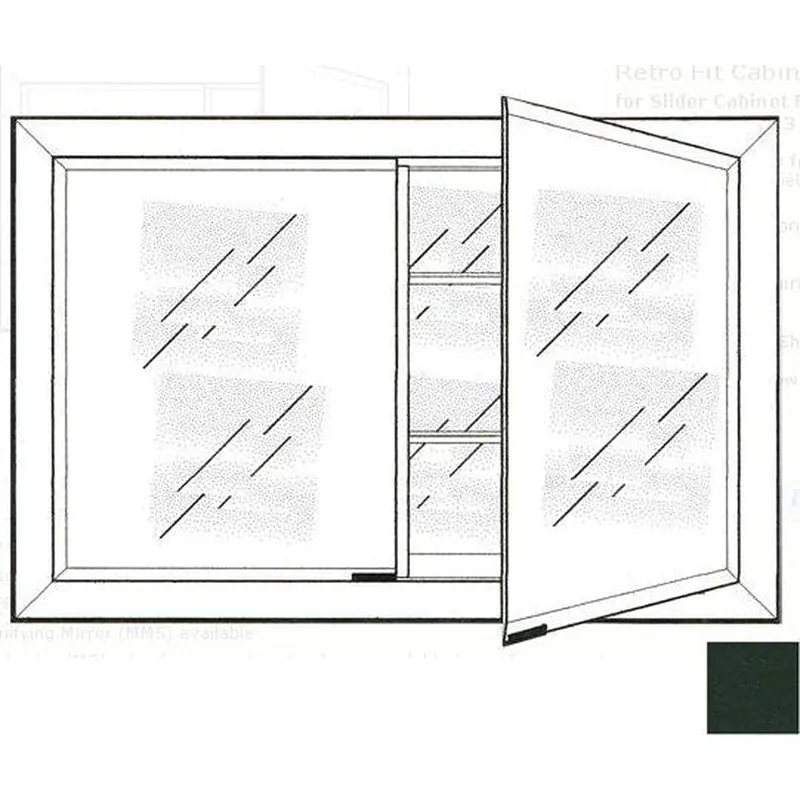 Afina Signature 27" x 21" Colorgrain Green Recessed Retro-Fit Double Door Medicine Cabinet With Beveled Edge Mirror Trusted Brand