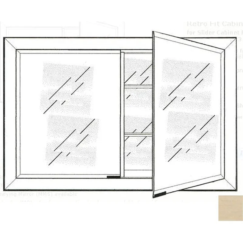 Final Sale Afina Signature 27" x 21" Arlington Pickled Recessed Retro-Fit Double Door Medicine Cabinet With Beveled Edge Mirror