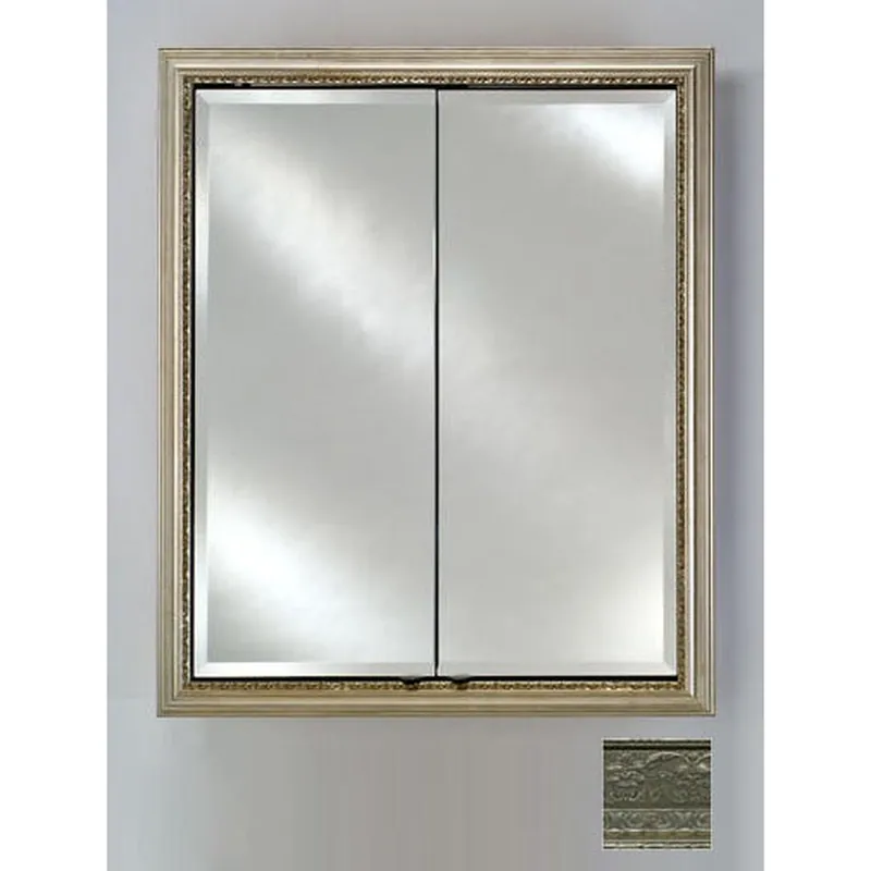Afina Signature 24" x 30" Regal Antique Silver Recessed Double Door Medicine Cabinet With Beveled Edge Mirror Fast Shipping