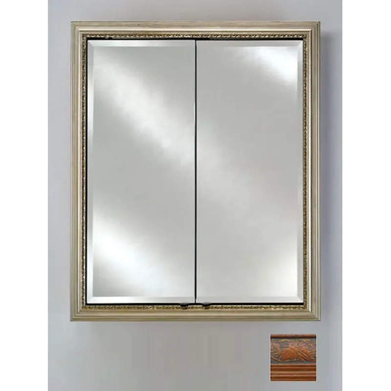 Final Sale Afina Signature 24" x 30" Parliament Mahogany Recessed Double Door Medicine Cabinet With Beveled Edge Mirror