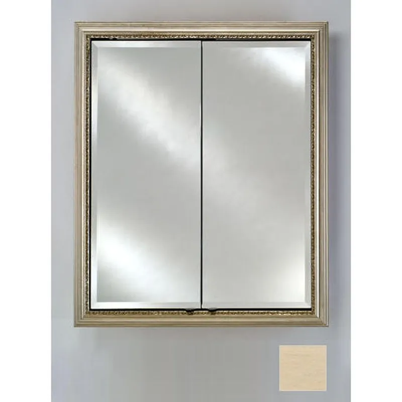 One Day Deal Afina Signature 24" x 30" Arlington Pickled Recessed Double Door Medicine Cabinet With Beveled Edge Mirror