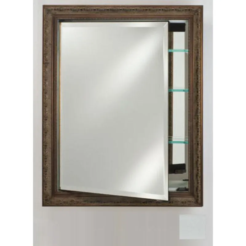 Big Sale Afina Signature 24" x 36" Soho Satin White Recessed Reversible Hinged Single Door Medicine Cabinet With Beveled Edge Mirror