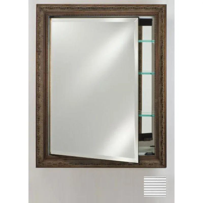 Secure Checkout Afina Signature 24" x 36" Soho Fluted Chrome Recessed Reversible Hinged Single Door Medicine Cabinet With Beveled Edge Mirror