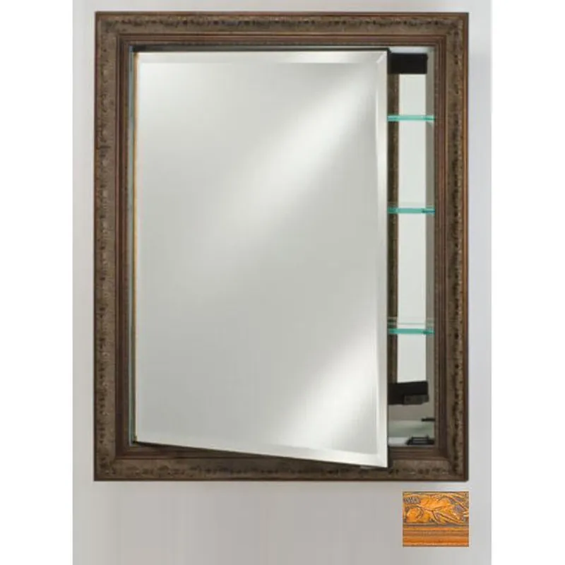 Afina Signature 24" x 36" Parliament Honey Recessed Reversible Hinged Single Door Medicine Cabinet With Beveled Edge Mirror Today Only