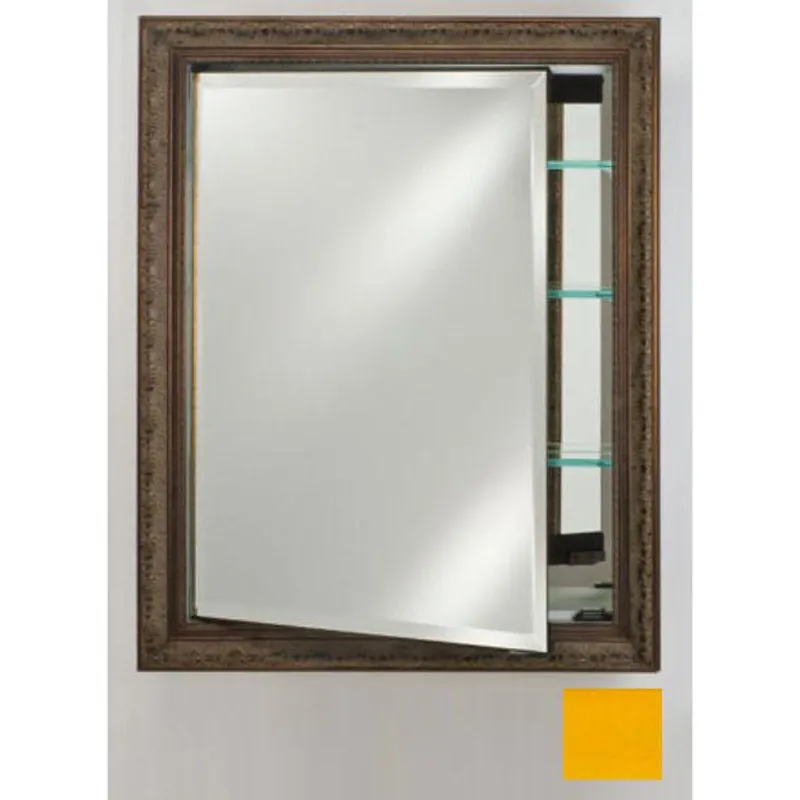 Afina Signature 24" x 36" Colorgrain Yellow Recessed Reversible Hinged Single Door Medicine Cabinet With Beveled Edge Mirror Order Now