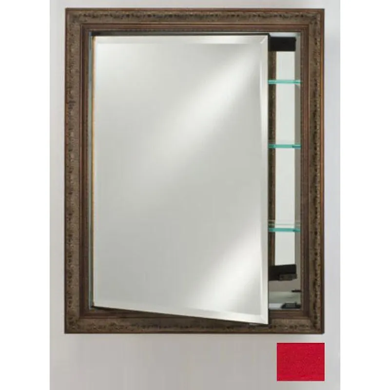 Afina Signature 24" x 36" Colorgrain Red Recessed Reversible Hinged Single Door Medicine Cabinet With Beveled Edge Mirror Popular