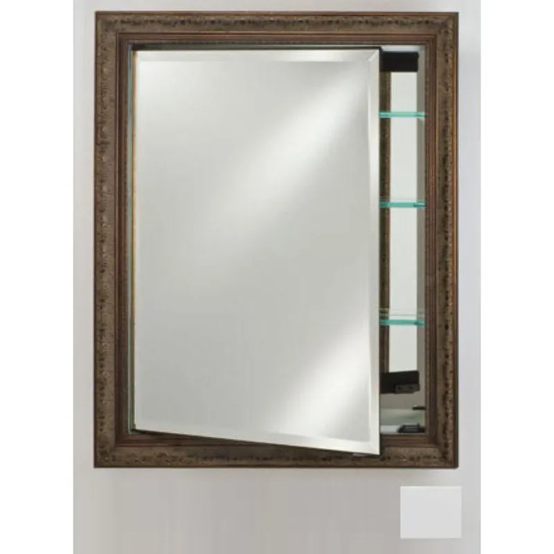 Afina Signature 24" x 36" Arlington White Recessed Reversible Hinged Single Door Medicine Cabinet With Beveled Edge Mirror While Supplies Last